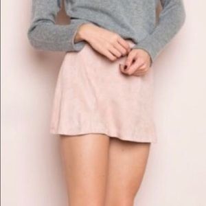 Pink suede Brandy Melville mini skirt
